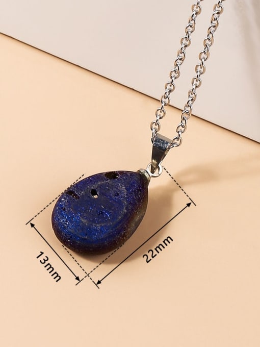 NA-Stone Black Stone + Water Drop Artisan Necklace 2