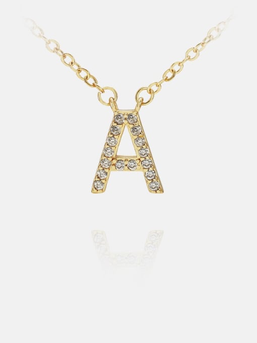 XYZ Brass Cubic Zirconia Letter Minimalist Necklace 3
