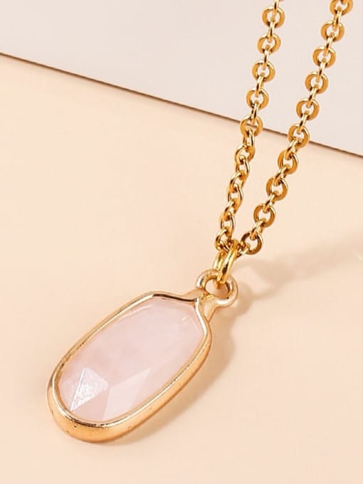 Powder crystal Multicolor Natural Stone +Oval Shape Artisan Necklace