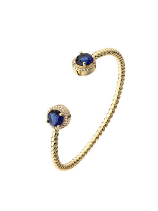 Blue CZ  Stone Brass Cubic Zirconia Bracelet