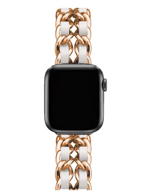 Rose Gold And White Alloy Metal Wristwatch Band For Apple Watch Series 2-5
