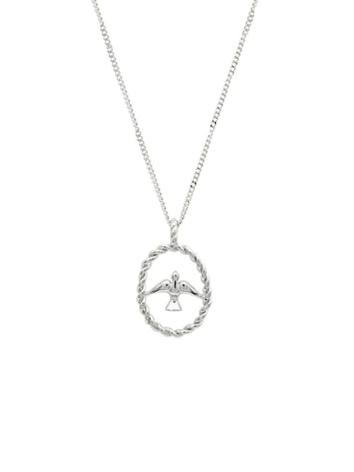 Platinum Color 925 Sterling Silver Bird Necklace