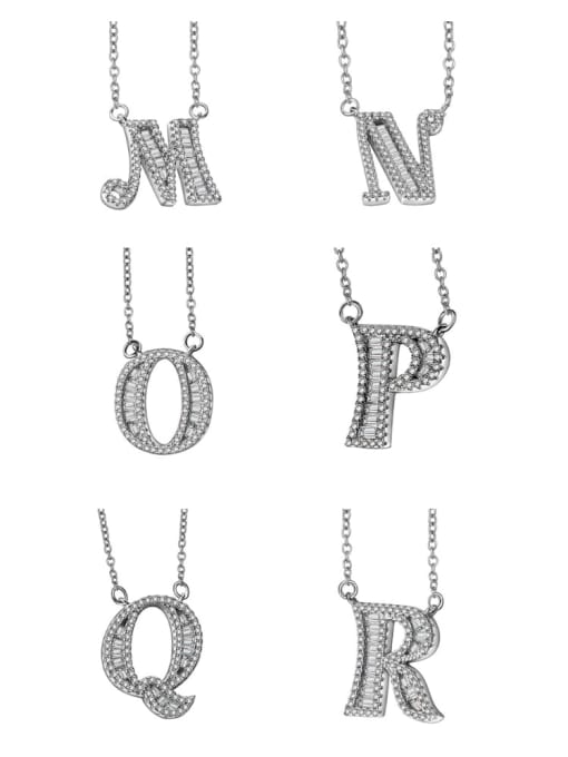 LM 925 sterling silver cubic zirconia white letter dainty initials necklace 3