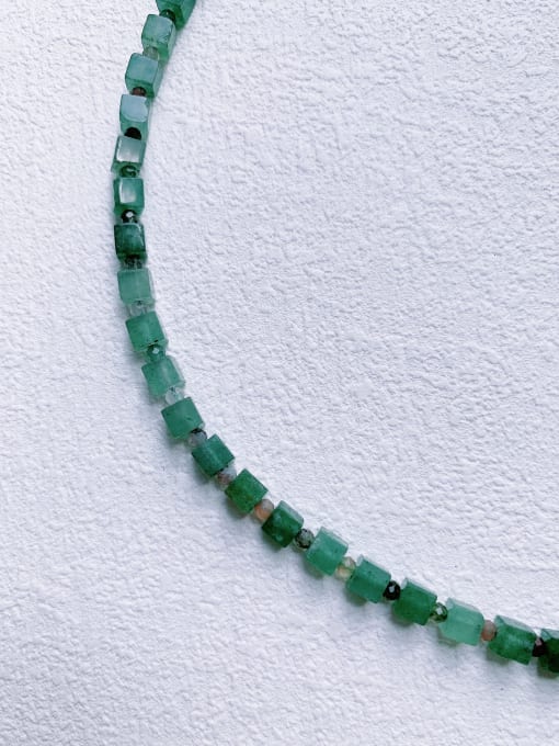 green N-STPE-0012 Natural Gemstone Crystal Beads Chain Handmade Beaded Necklace