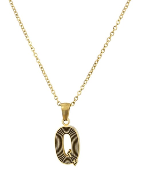 Q Stainless steel Letter Initials 26 Letter a to z Necklace