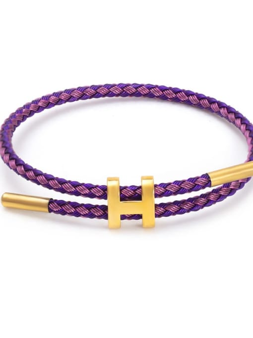 Deep purple And light purple Titanium Steel Adjustable Bracelet