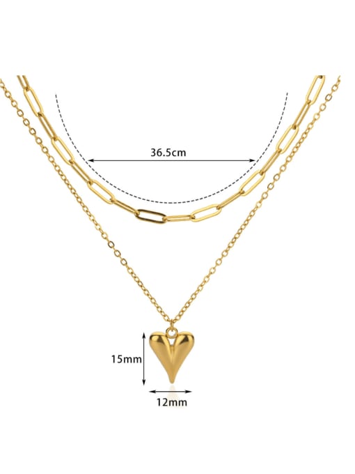 LM Stainless steel Heart Minimalist Multi Strand Necklace 3