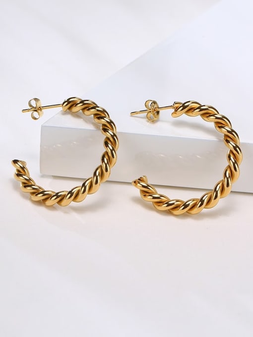 LM Stainless steel Geometric Hoop Earring 1