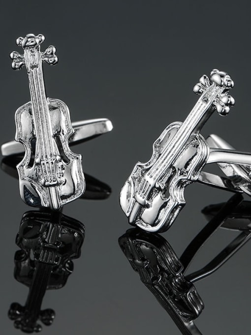 Silver violin Brass Geometric Trend Cuff Link