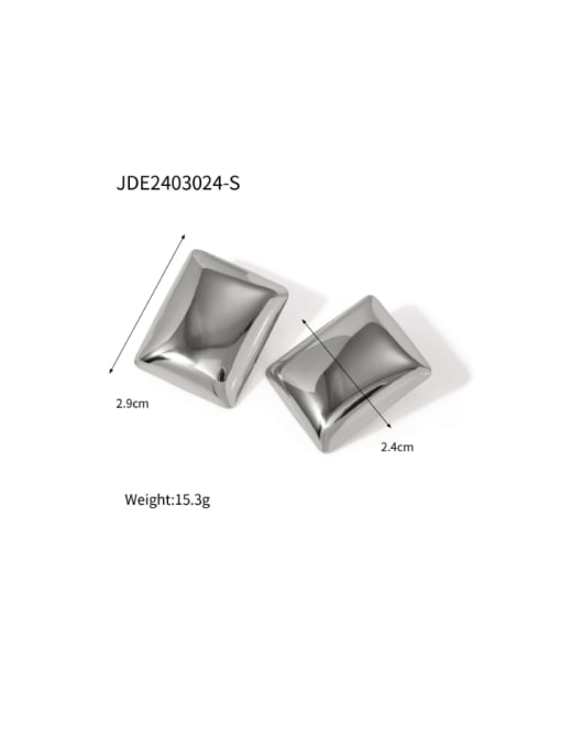 JDE2403024 S Stainless steel Geometric Hip Hop Stud Earring