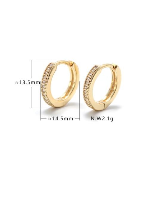XYZ Brass Cubic Zirconia Round Minimalist Huggie Earring 4