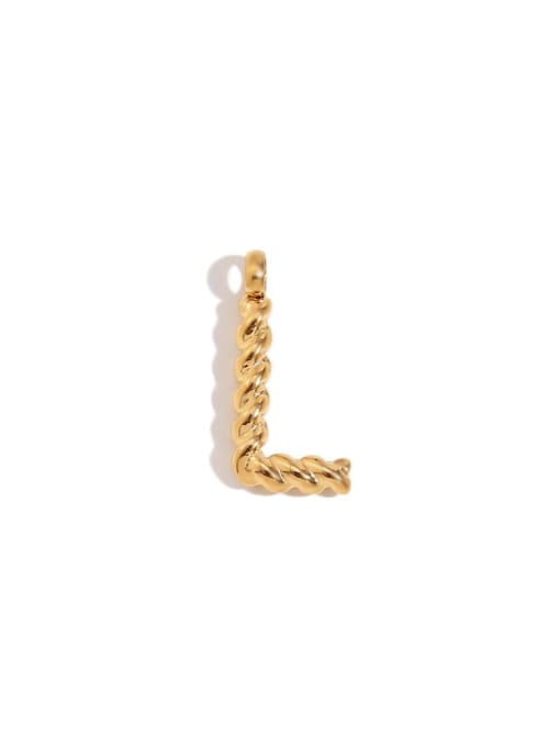 Twists Letter Pendant Gold L Stainless steel 18K Gold Plated Letter Charm