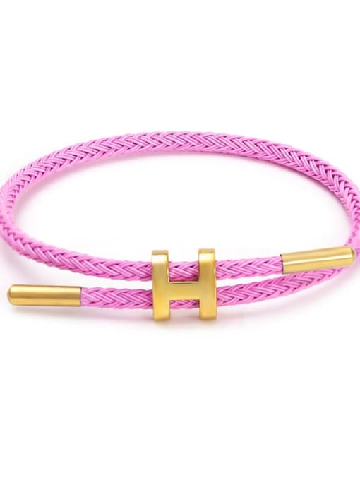 Pink Titanium Steel Adjustable Bracelet