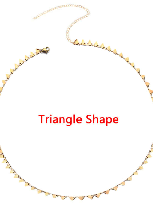 DZA187 Triangle Gold Stainless steel Geometric Trend Belts