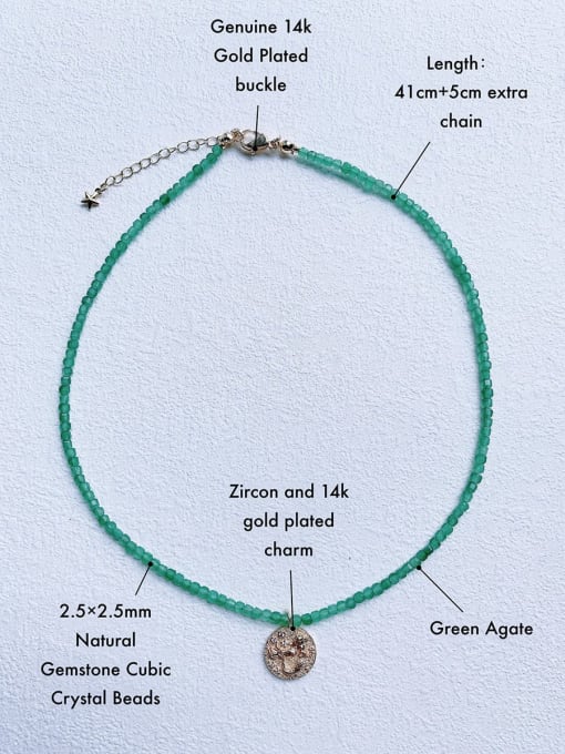Scarlet White N-DIY-0028 Natural Gemstone Crystal Beads Chain Geometry Pendant Handmade Beaded Necklace 3