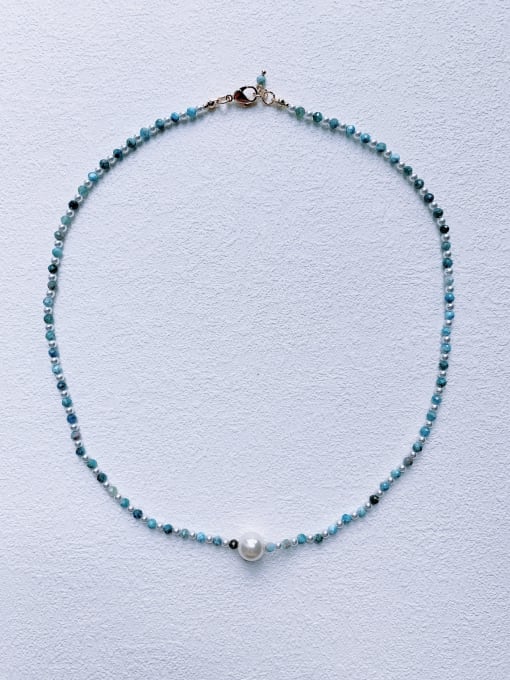Scarlet White N-STPE-0013 Natural Gemstone Crystal Beads Chain Handmade Beaded Necklace 0