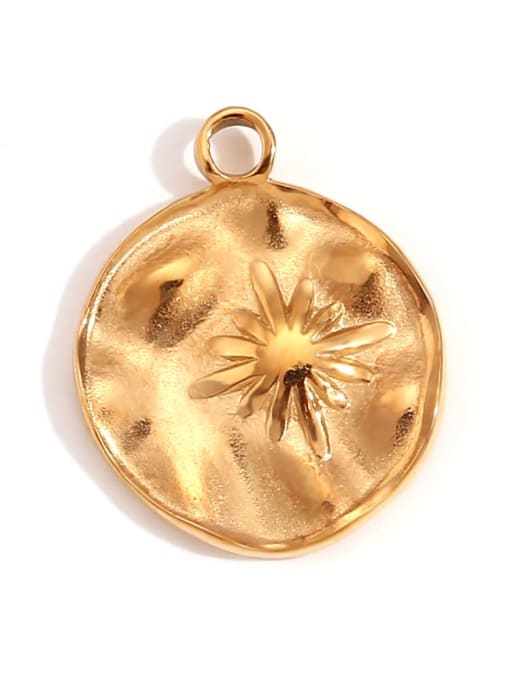 Irregular circular coin star pendant Stainless steel 18K Gold Plated Irregular Charm