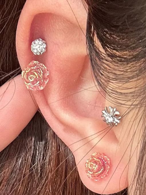 LM Alloy Resin Flower Dainty Stud Earring 1