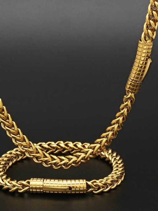 Gold,grain buckle Stainless steel Hip Hop Keel Chain With multiple sizes