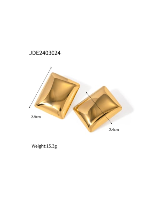 JDE2403024 Stainless steel Geometric Hip Hop Stud Earring