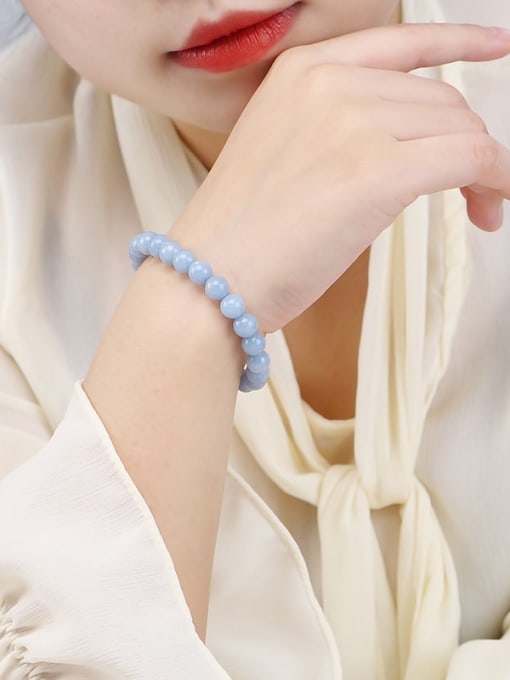 NA-Stone Natural Stone Blue Minimalist Handmade Beaded Bracelet 1