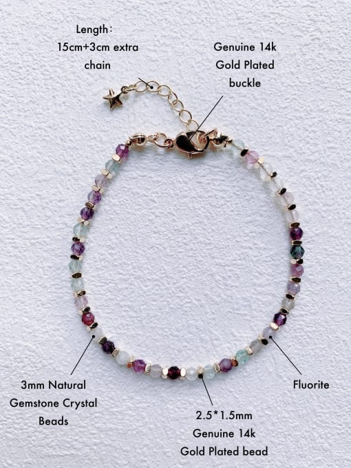 Scarlet White B-ST-003 Natural  Gemstone Crystal Beads Chain Handmade Beaded Bracelet 1