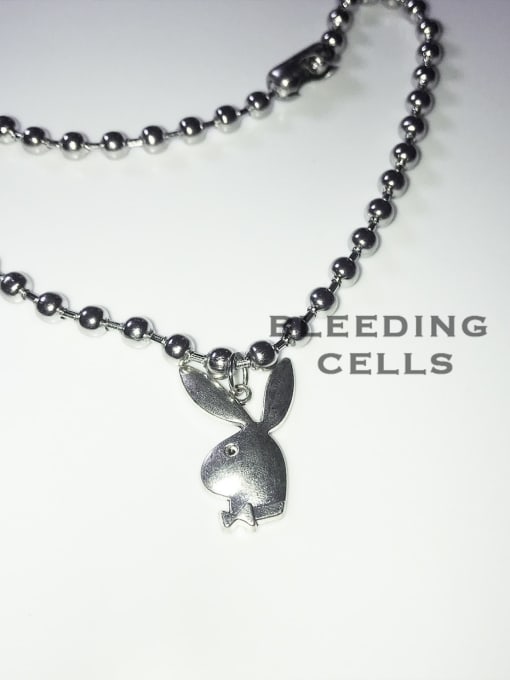 LM Stainless steel Body Bead Rabbit Necklace 1