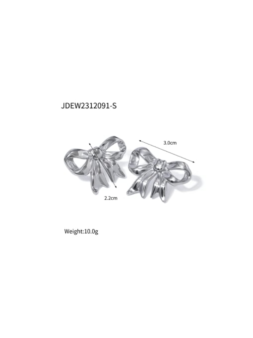 JDEW2312091 S Stainless steel Bowknot Minimalist Stud Earring