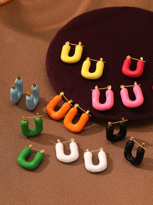 LM Stainless steel Enamel Earring with 9 colors 1