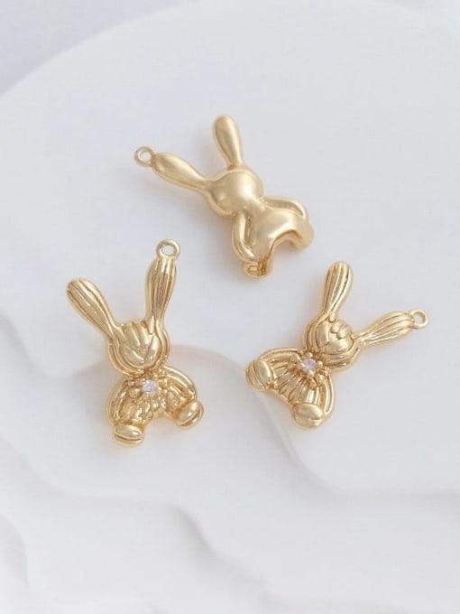 +rabbit pendant N-DIY-0017 Suntone Chain Bear Pendant  Vintage Handmade Beaded Necklace