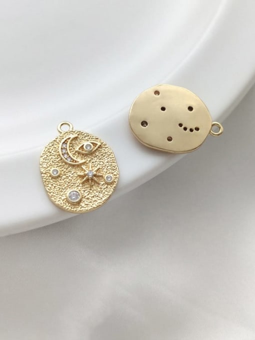 +Moon Pendant N-DIY-0032 Natural Gemstone Crystal Beads Chain Geometry Pendant Handmade Beaded Necklace