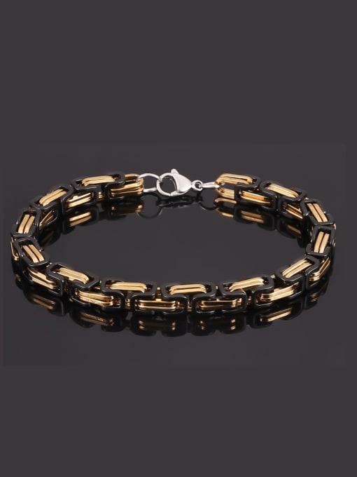 6MM,Black Color, 17CM Length Titanium Steel Emperor cubin Bracelet