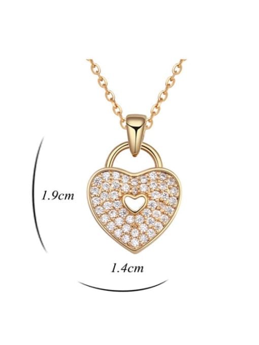 LM Copper Cubic Zirconia White Heart Trend Necklace 1