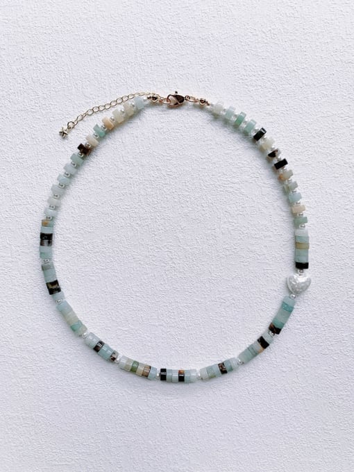 Scarlet White N-STSH-0002 Natural  Gemstone Crystal Chain Handmade Beaded Necklace 0