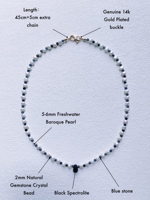 Scarlet White N-STPE-0015 Natural Gemstone Crystal Beads Chain Handmade Beaded Necklace 2