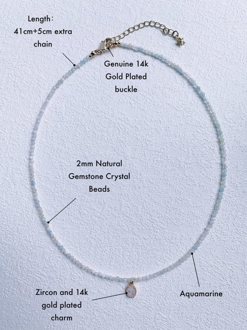 Scarlet White N-DIY-0015 Gemstone Crystal Chain Water Drop Pendant  Minimalist handmade Beaded Necklace 2