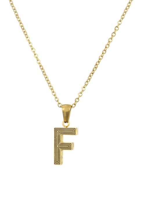 F Stainless steel Letter Initials 26 Letter a to z Necklace