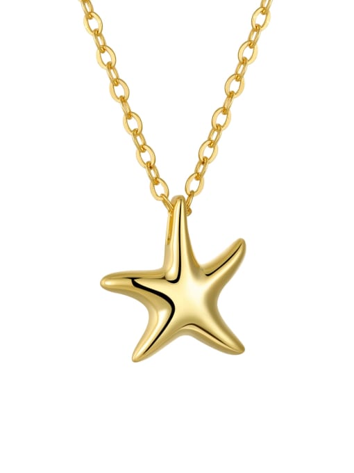 Gold 925 Sterling Silver Pentagram Minimalist Necklace