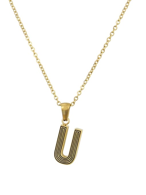 U Stainless steel Letter Initials 26 Letter a to z Necklace
