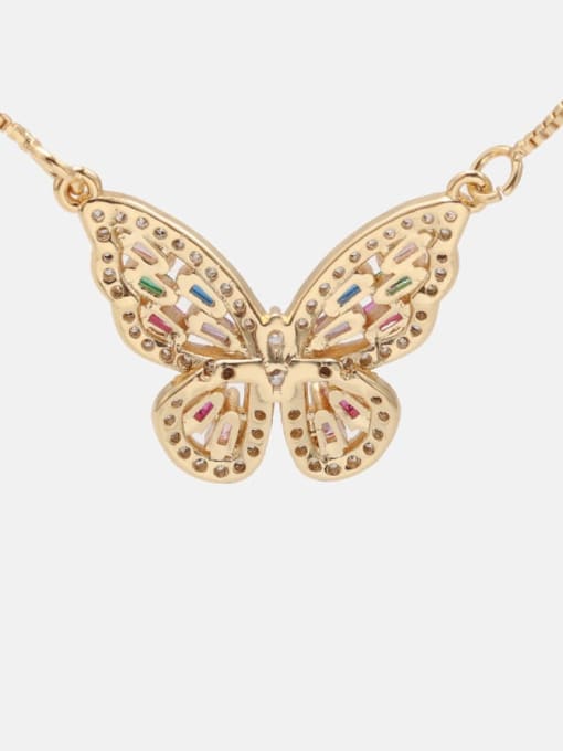 LM Brass Cubic Zirconia Butterfly Dainty Necklace 3
