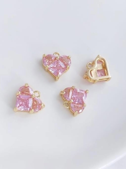 +pink heart pendant N-DIY-0021 Natural  Gemstone Crystal Beads Chain+Heart Pendant Handmade Beaded Necklace