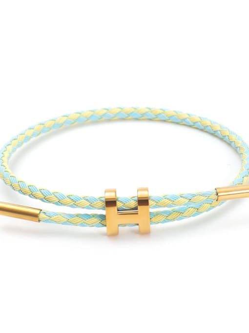 Yellow light blue Titanium Steel Adjustable Bracelet