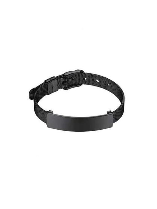 black Stainless steel Geometric Adjustable Bracelet