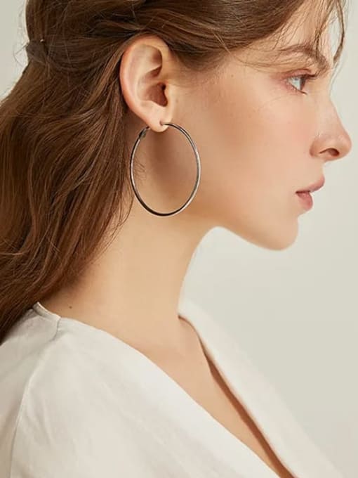 LM Stainless steel Classic Hoop Earring 1