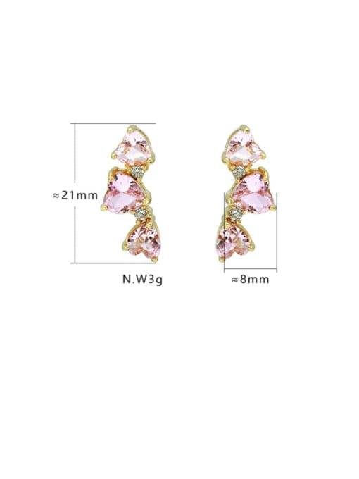 XYZ Brass Cubic Zirconia Flower Cute Drop Earring 4