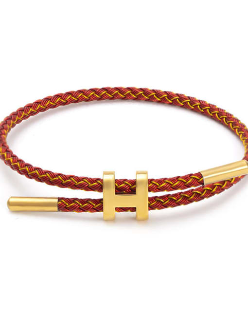 Red Gold Line Titanium Steel Adjustable Bracelet