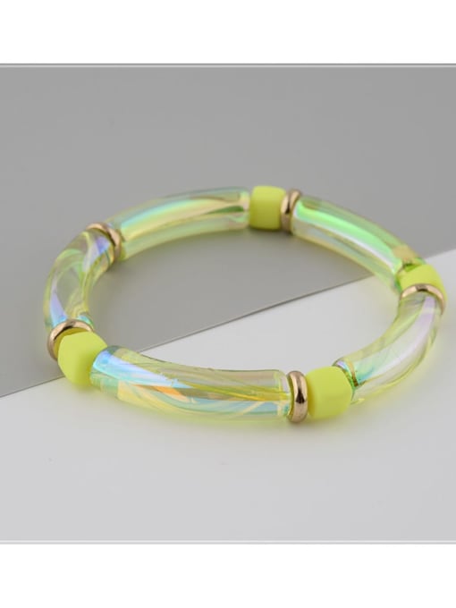 BC408-7 Fluorescent Yellow Acrylic Bohemia Adjustable Bracelet