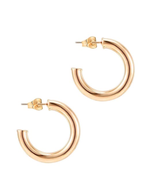 LM Brass Geometric Hoop Earring