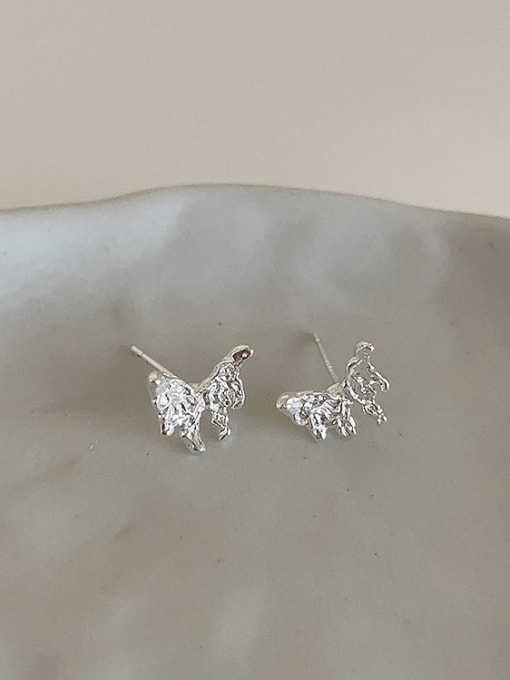 Steel color earrings Alloy Cubic Zirconia Butterfly Dainty Stud Earring