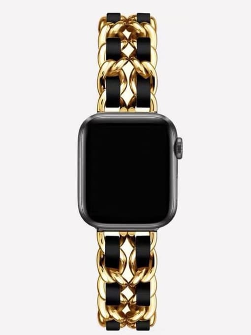 Gold and black Alloy Metal Wristwatch Band For Apple Watch Series 2-5